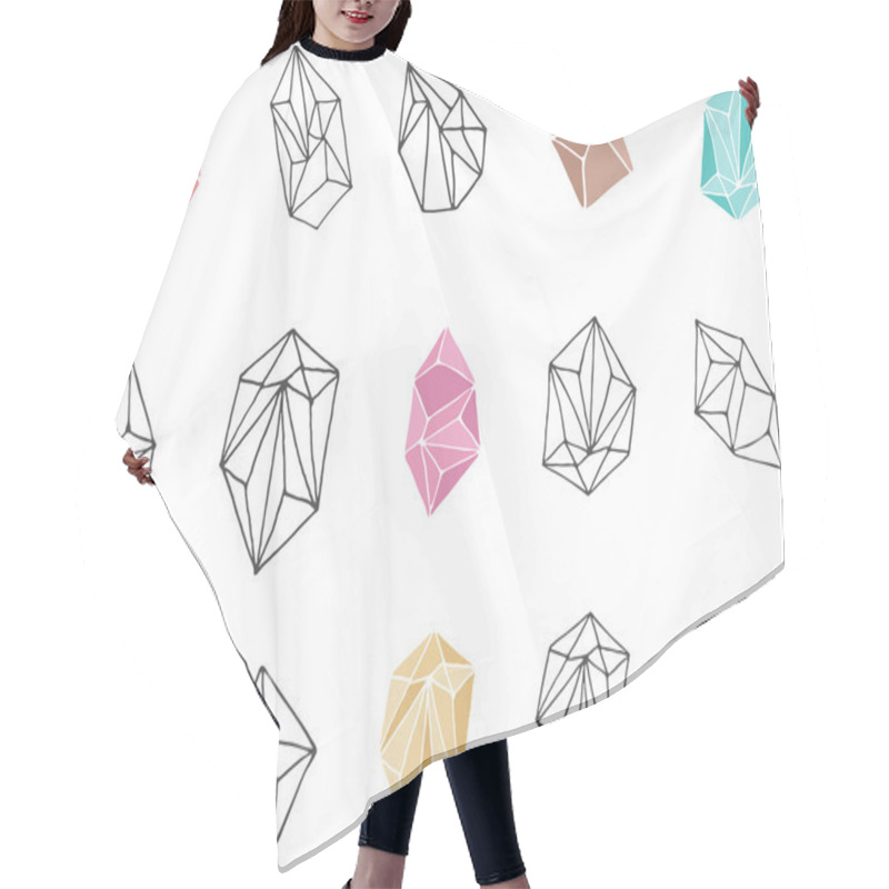 Personality  Crystals - Hand Drawn Elements Hair Cutting Cape