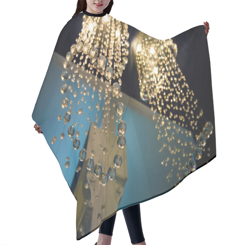 Personality  Long Hanging Chandelier With Glittering Balls. Hair Cutting Cape