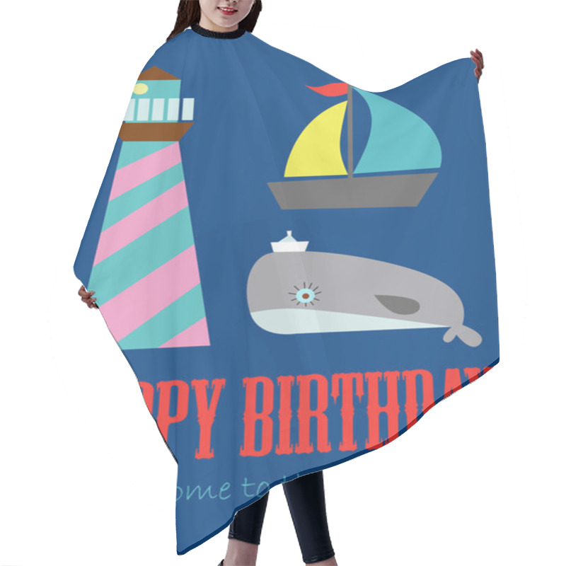 Personality  Happy Birthday Card Hair Cutting Cape