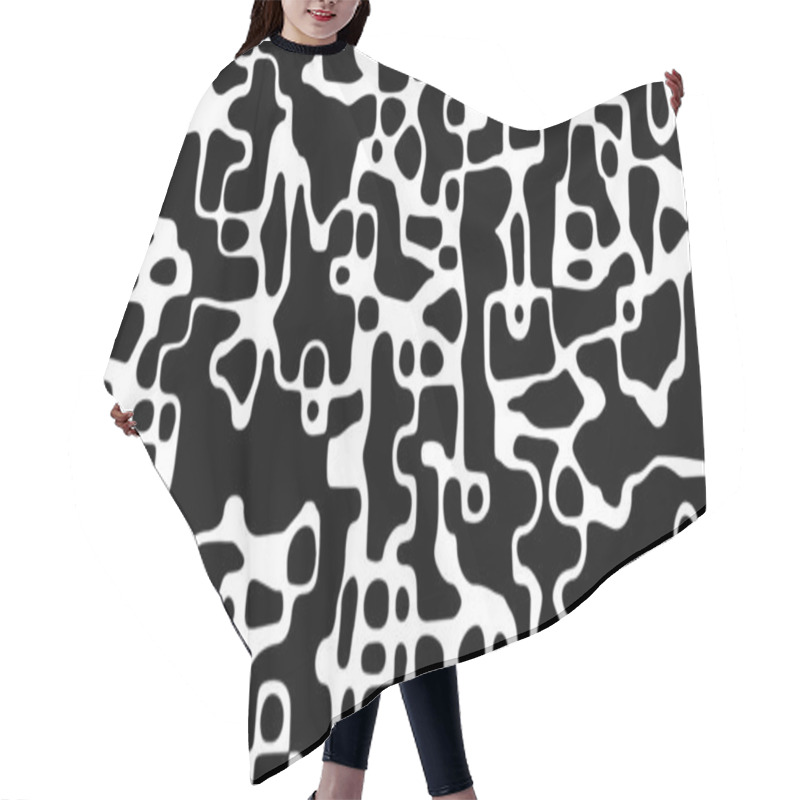 Personality  Liquify Line Monochrome Background. White And Black Wavy Stripes. Hair Cutting Cape