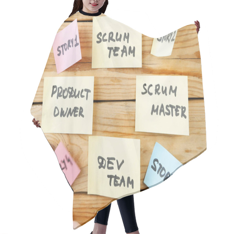 Personality  Software Scrum Agile Board With Paper Task, Agile Software Development Methodologies Concept Hair Cutting Cape