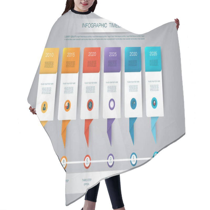 Personality  Vector Infographics Timeline Design Template Hair Cutting Cape