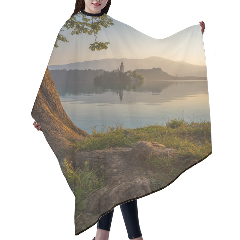 Personality  Island With Church In Bled Lake, Slovenia At Sunrise Hair Cutting Cape