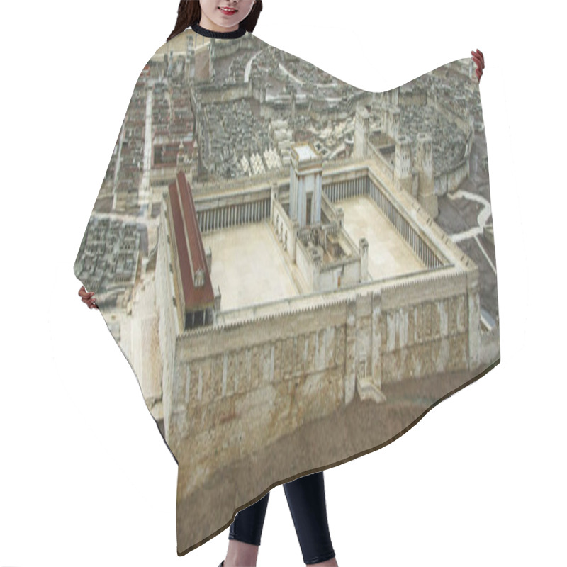 Personality  Model Of The Second Temple, Jerusalem, Israel. Hair Cutting Cape