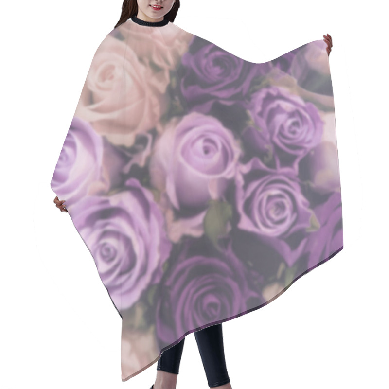 Personality  Blurred Purple Roses Hair Cutting Cape