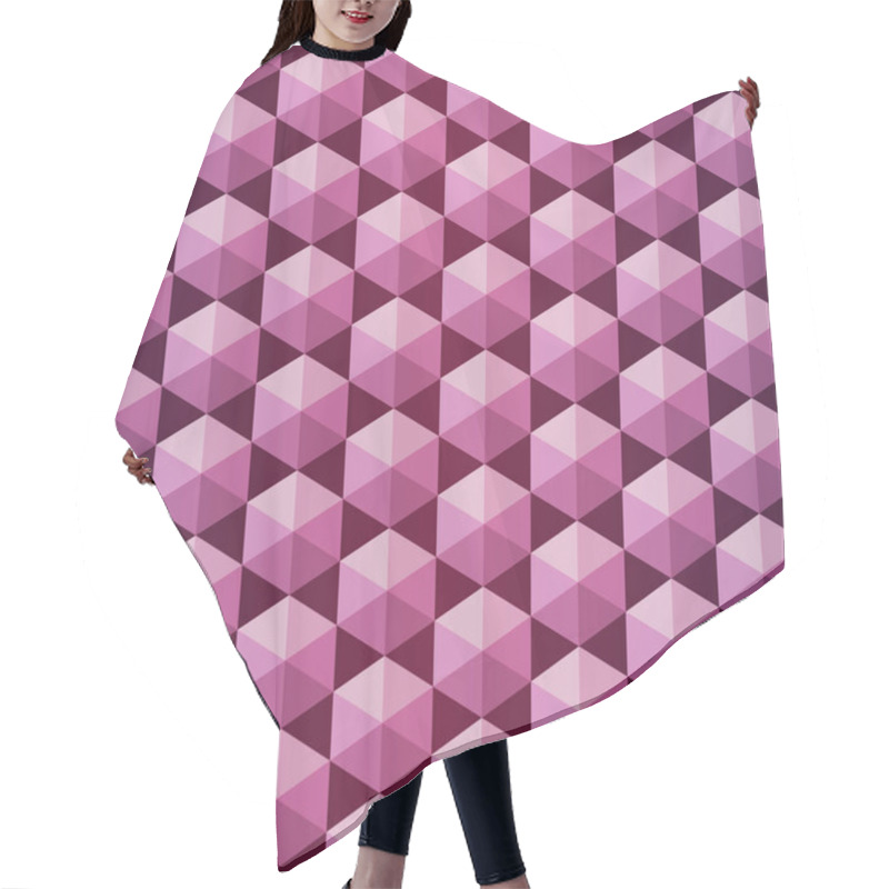 Personality  Pink And Purple Seamless Pattern Of Volumetric Hexagons Hair Cutting Cape