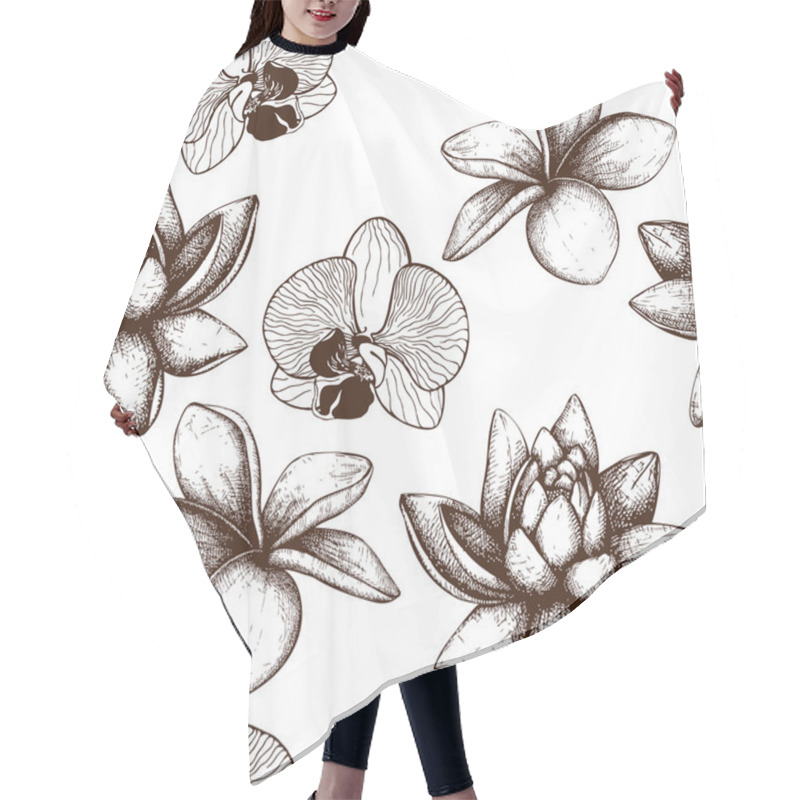 Personality  Background With Frangipani Flowers Hair Cutting Cape