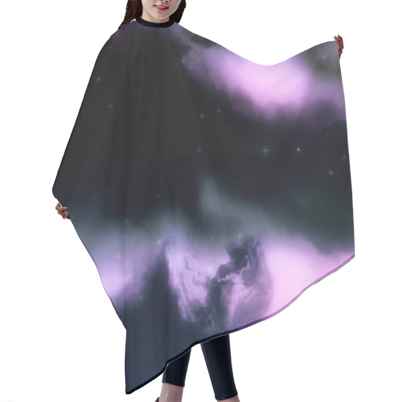 Personality  Purple Space Nebula Background Hair Cutting Cape