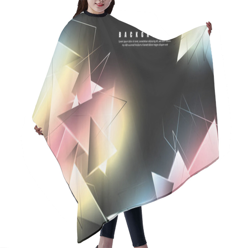 Personality  Abstract Background With Glowing Triangles That Overlap. Isolated Black Background. Vector Illustration Of Eps 10 Hair Cutting Cape