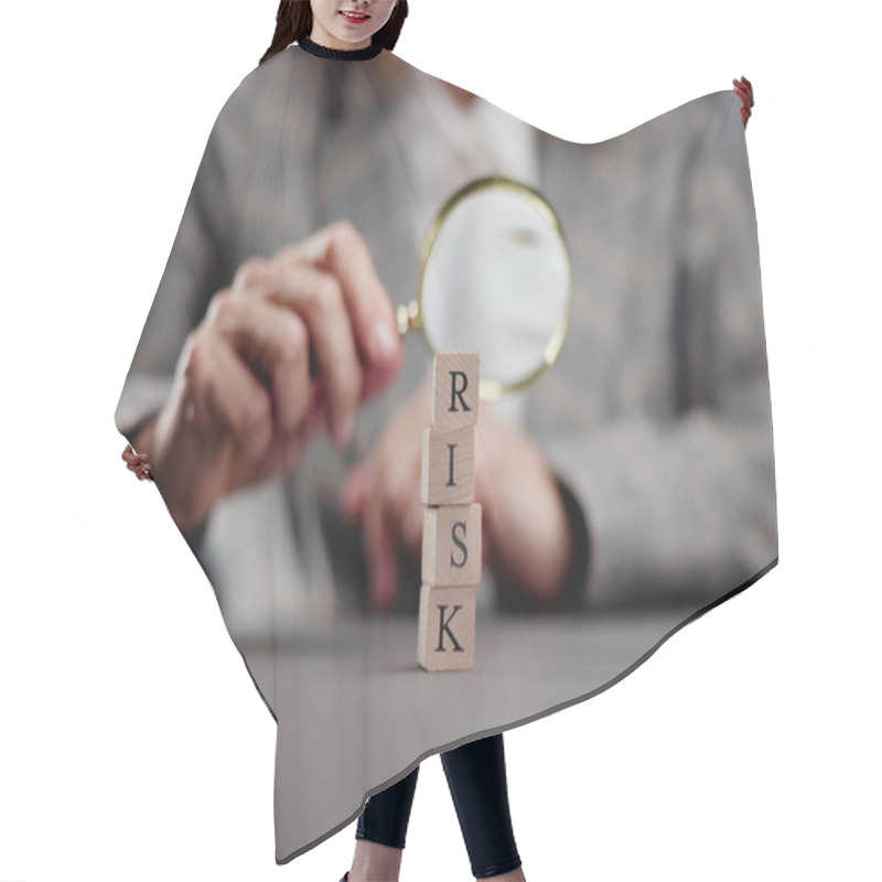 Personality  High-risk Detection: Magnifying The Word 'Risks' With Precision Hair Cutting Cape