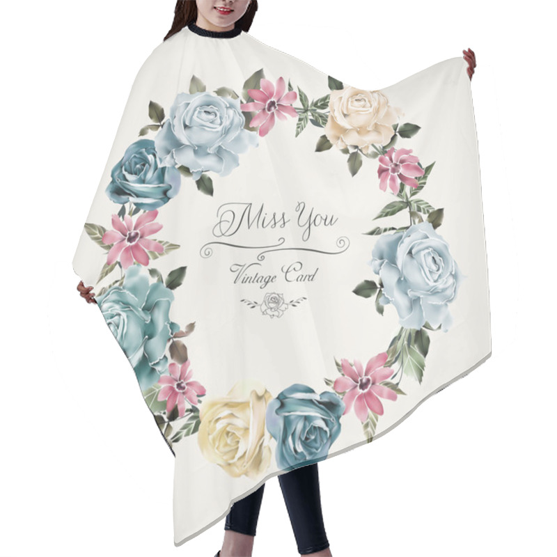 Personality  Graceful Floral Card Template Hair Cutting Cape