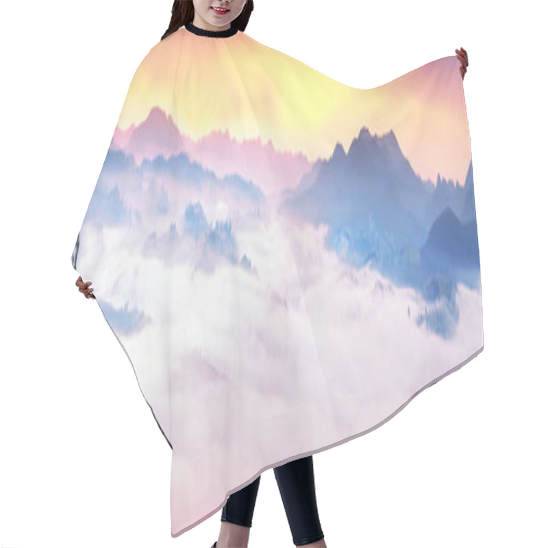 Personality  Foggy Sunrise In The Carpathian Mountains Hair Cutting Cape