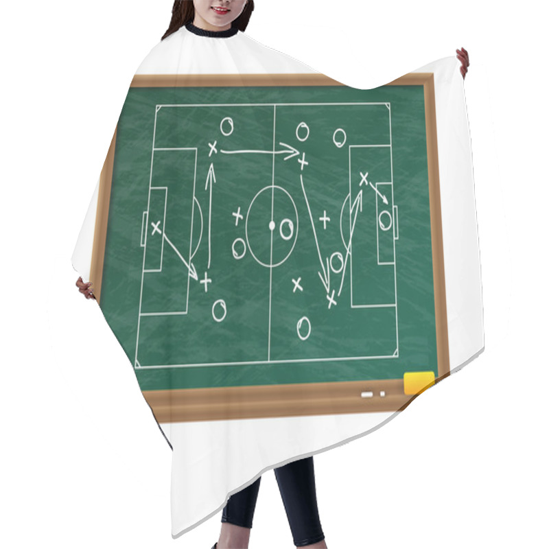 Personality  Chalk Board With Football Game Field Hair Cutting Cape