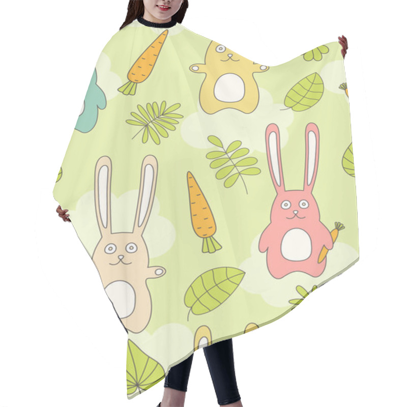 Personality  Rabbit Seamless Background. Hair Cutting Cape