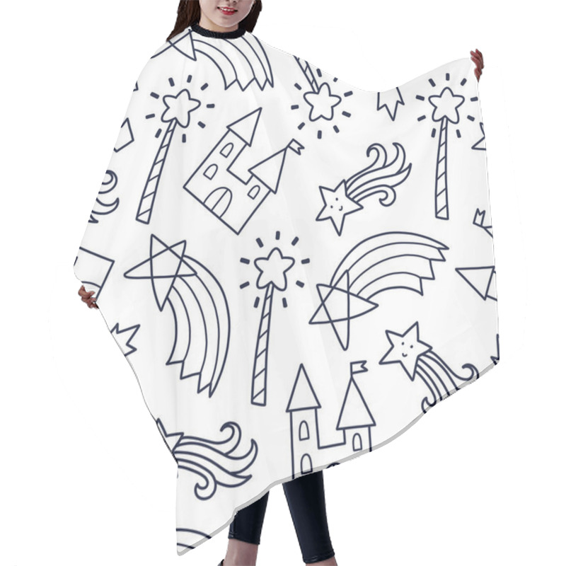 Personality  Vector Doodles Pattern Hair Cutting Cape