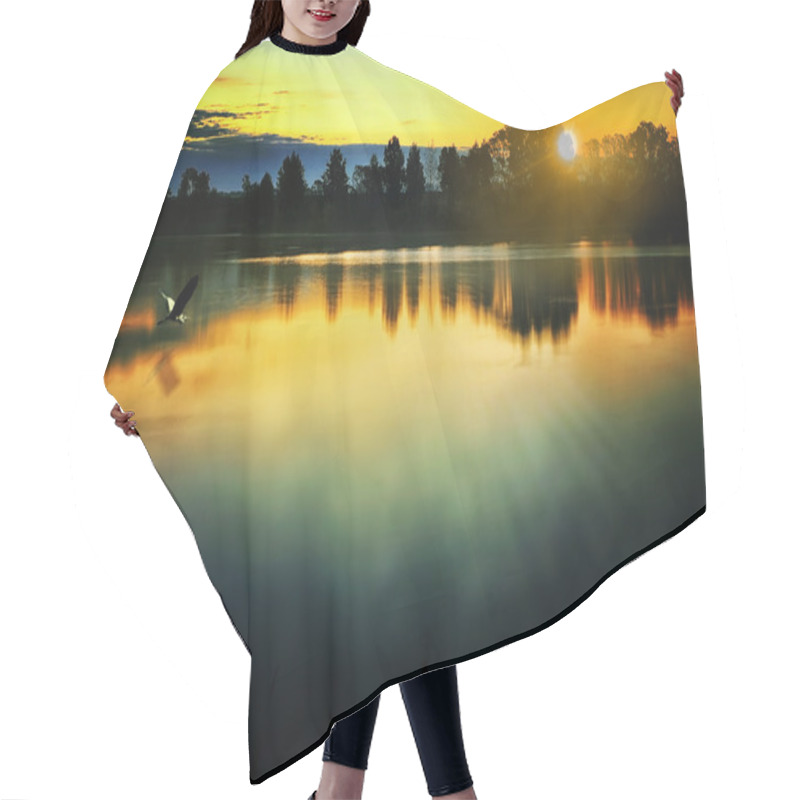 Personality  The Morning Landscape With Sunrise Over Water In The Fog Hair Cutting Cape