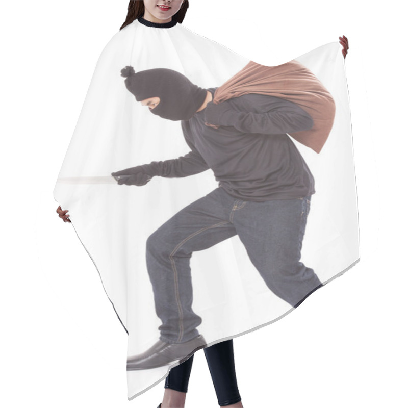 Personality  Thief With Bag And Holding Knife Hair Cutting Cape