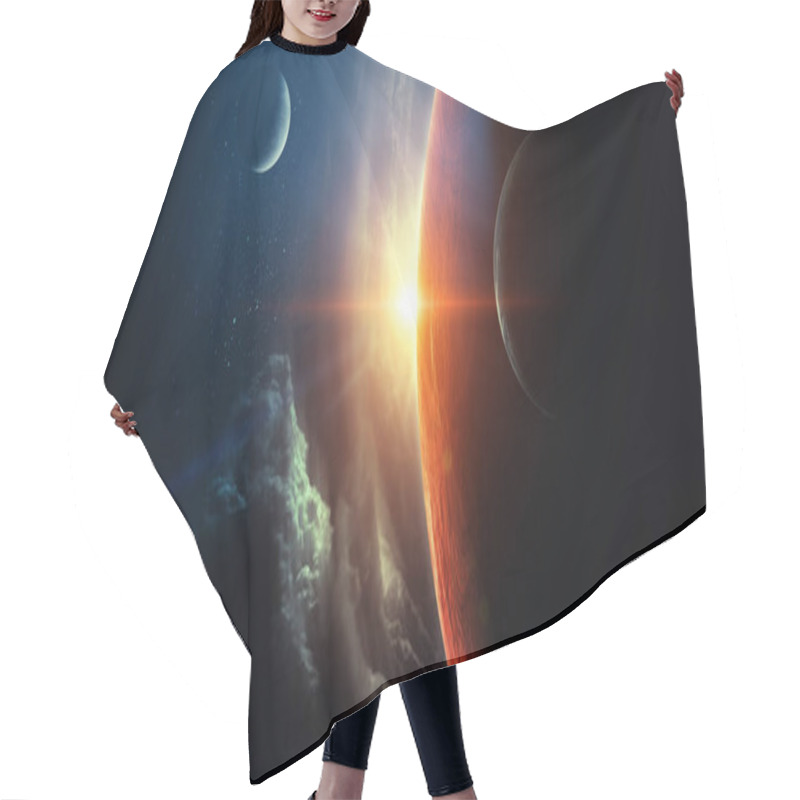 Personality  Abstract Planets And Space Background Hair Cutting Cape