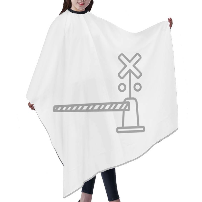 Personality  Railway Barrier Line Icon. Hair Cutting Cape