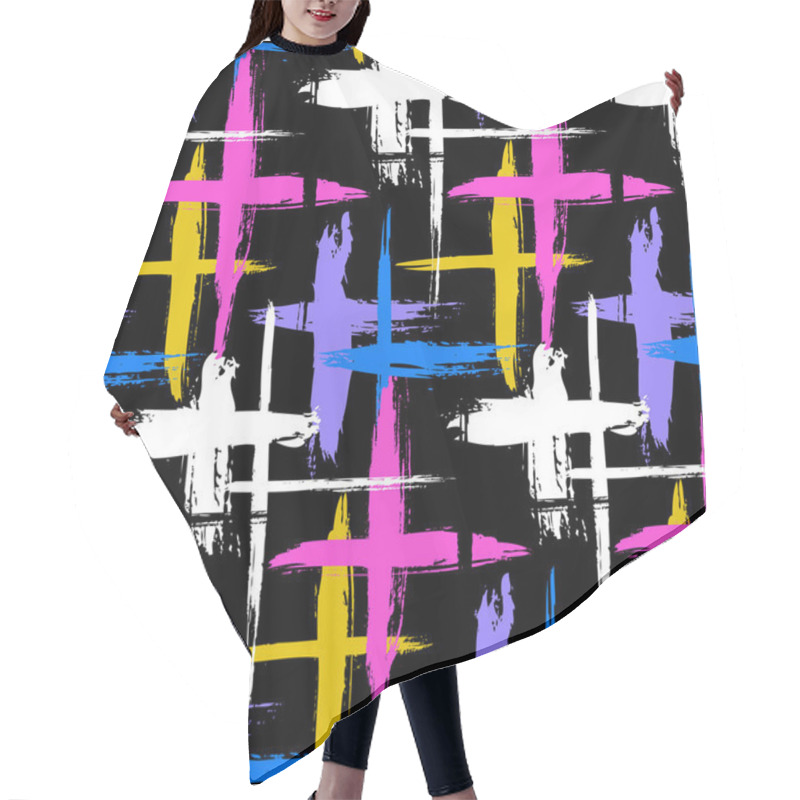 Personality  Pattern With Stripes And Crosses Hair Cutting Cape