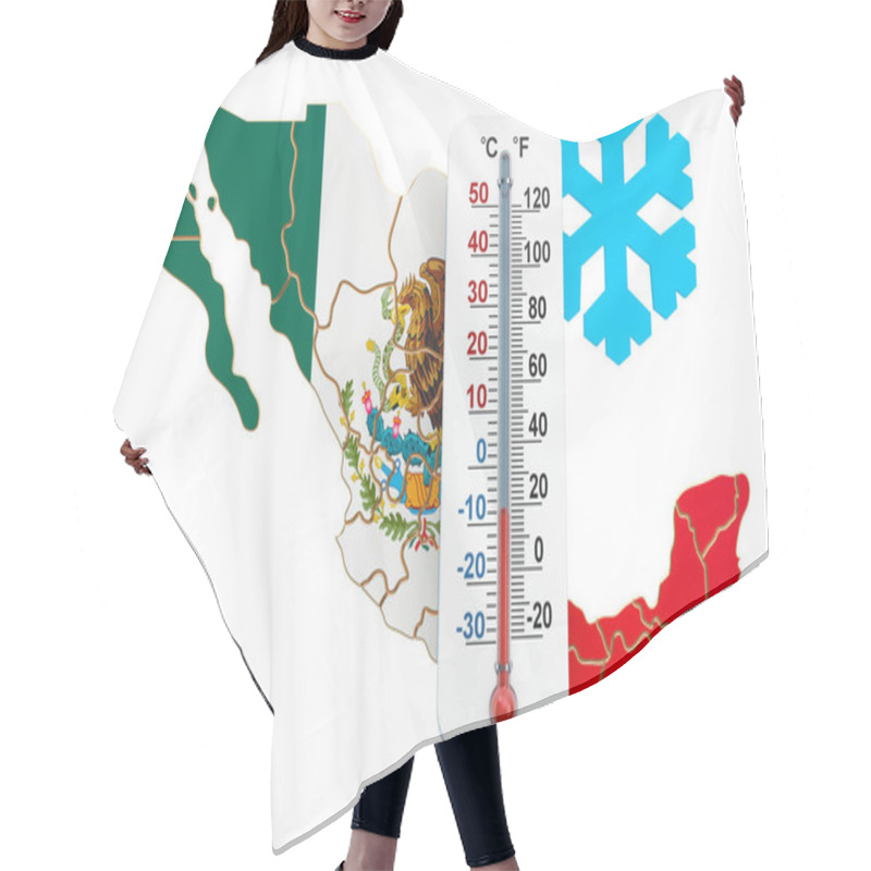 Personality  Extreme Cold In Mexico Concept. 3D Rendering Hair Cutting Cape