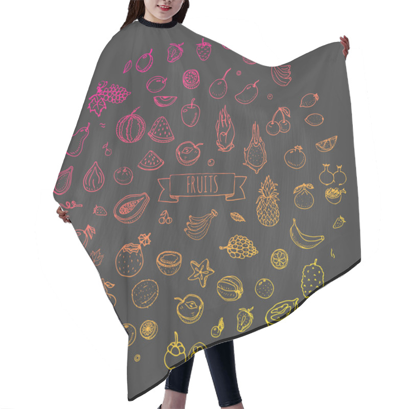 Personality  Fruits Icons Set Hair Cutting Cape