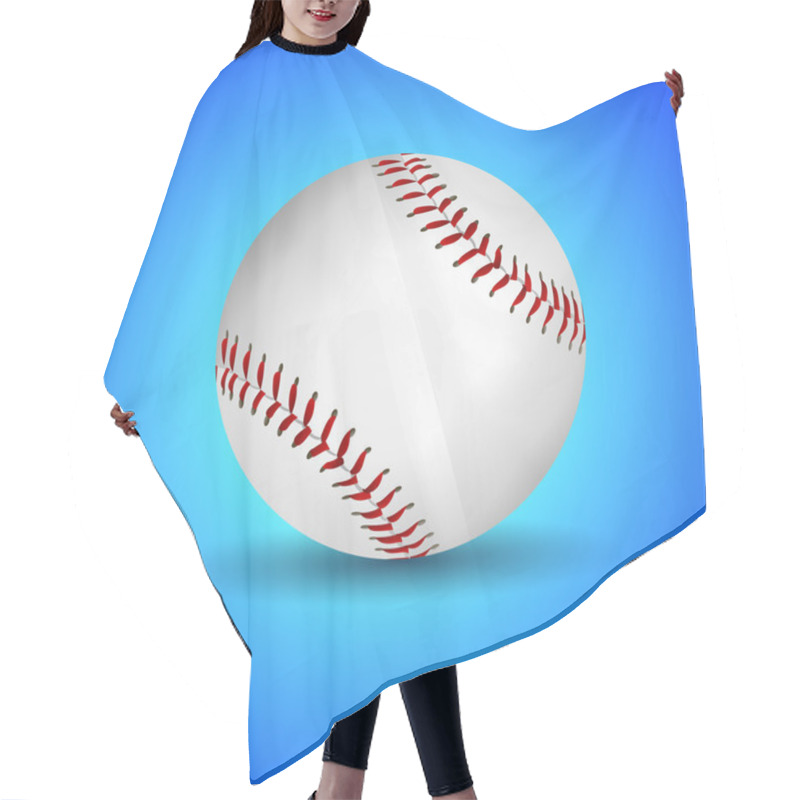 Personality  Vector Baseball Over Blue Background Hair Cutting Cape