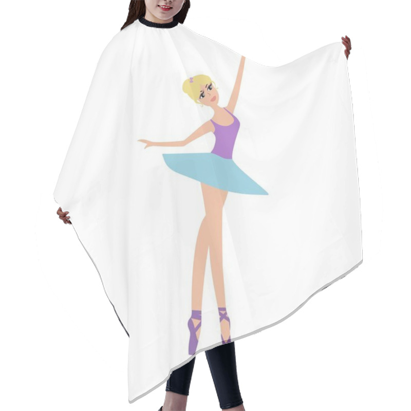 Personality  Cartoon Beauty Ballerina Vector Illustration Isolatad On White Background Hair Cutting Cape