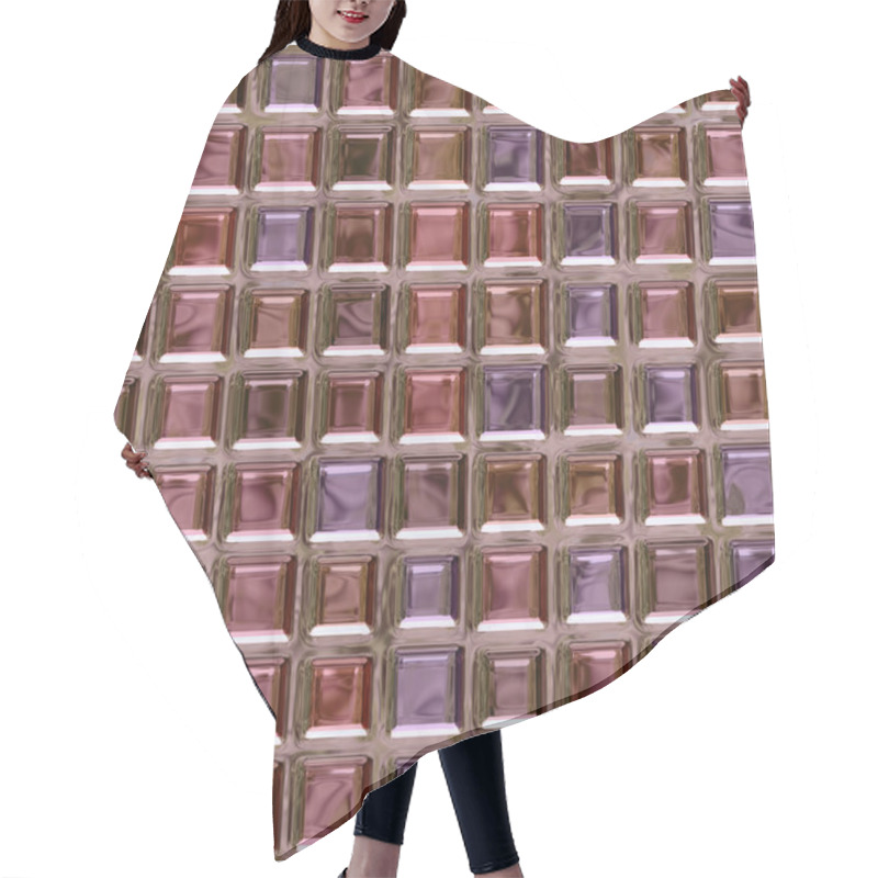 Personality  Pink Glass Brick Pattern Hair Cutting Cape