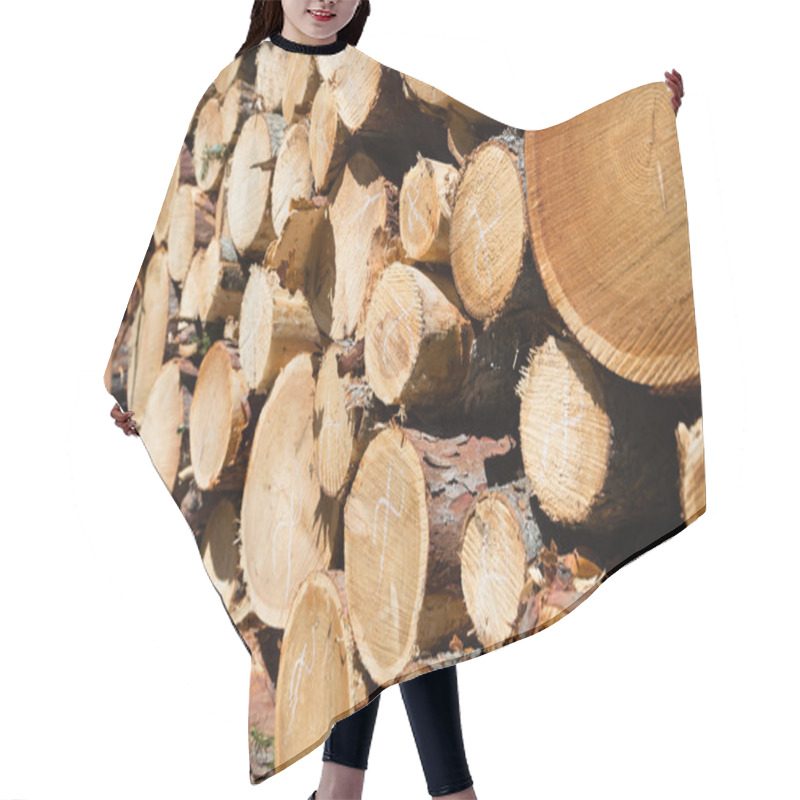 Personality  Freshly Chopped Tree Logs Hair Cutting Cape