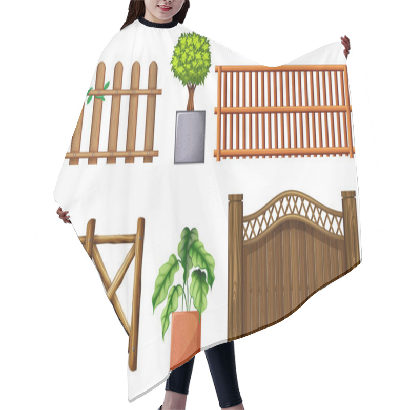 Personality  Different Design Of Wooden Fences Hair Cutting Cape