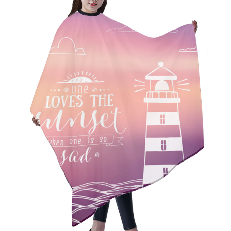 Personality  Vector Illustration Of Summer Sunset Blurry Background - Illustr Hair Cutting Cape