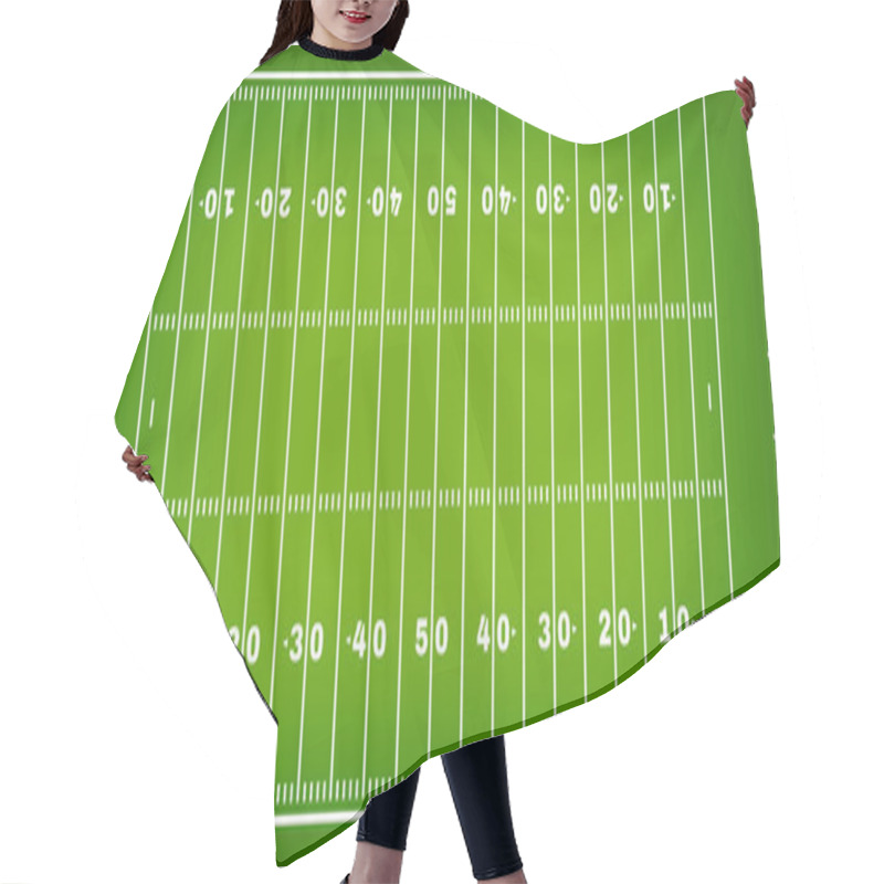 Personality  American Football Field With Marking. Football Field In Top View With White Markup. Vector Hair Cutting Cape