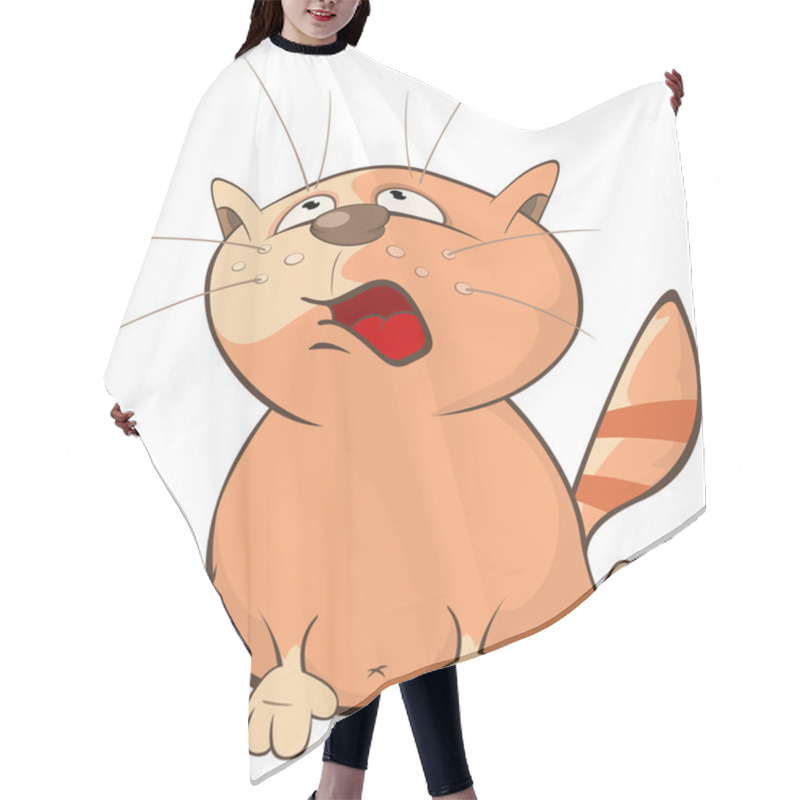 Personality  Cute Cartoon Cat Hair Cutting Cape