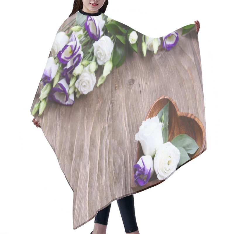 Personality  Beautiful White Flowers Hair Cutting Cape