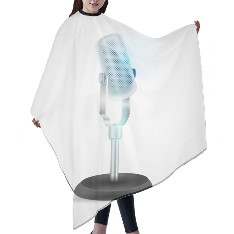 Personality  Vector Retro Microphone Vector Illustration  Hair Cutting Cape