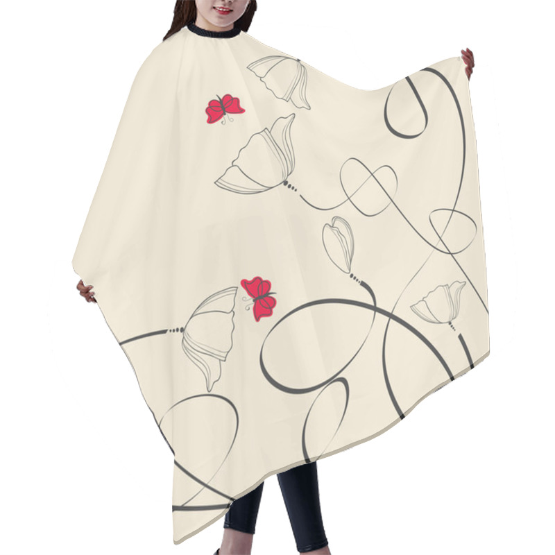 Personality  Poppy And Butterflies Hair Cutting Cape