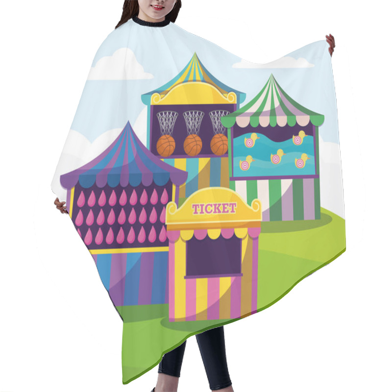 Personality  Circus Tents With Garlands Isolated Icon Hair Cutting Cape