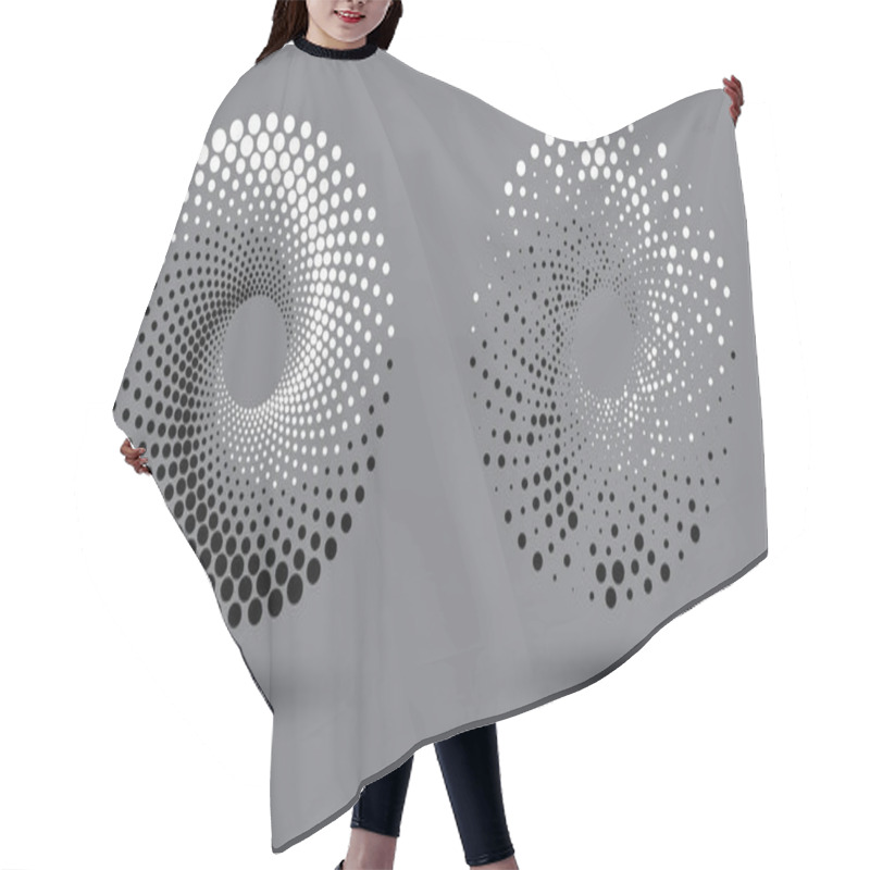 Personality  Halftone Dots Spiral Like Yin And Yang Symbol Hair Cutting Cape