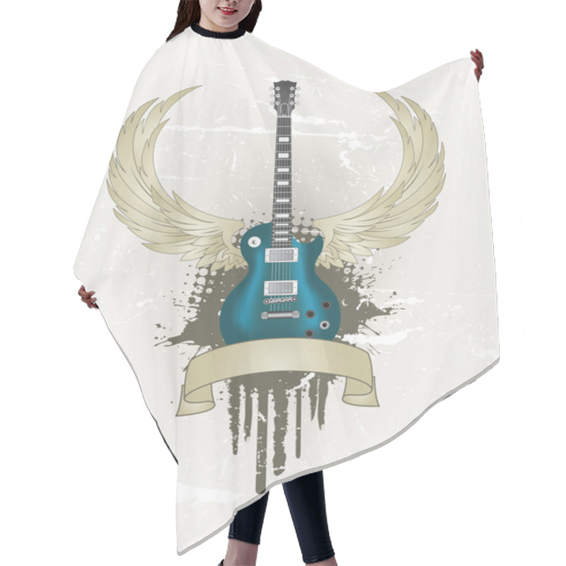 Personality  Guitar Wings Hair Cutting Cape