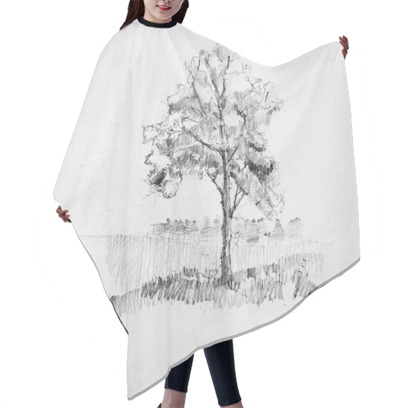 Personality  Tree Sketch Hair Cutting Cape