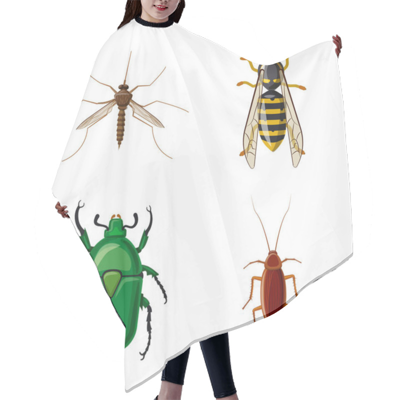 Personality  Vector Design Of Insect And Fly Icon. Collection Of Insect And Element Vector Icon For Stock. Hair Cutting Cape