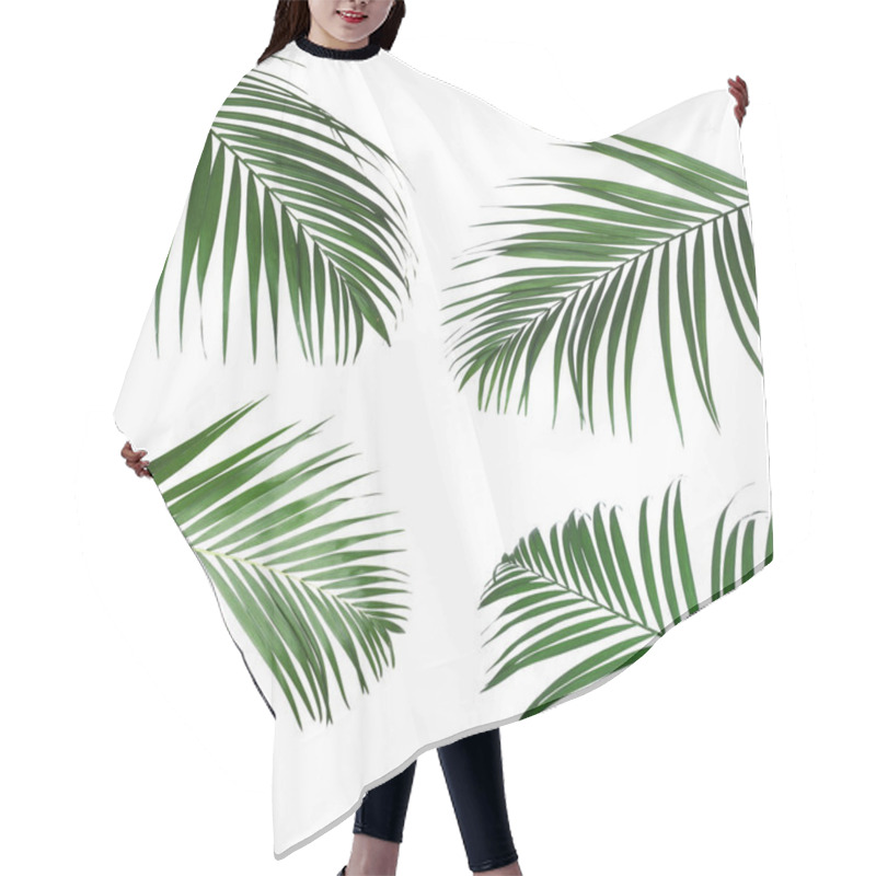 Personality  Set Of Tropical Leaves On White Background Hair Cutting Cape