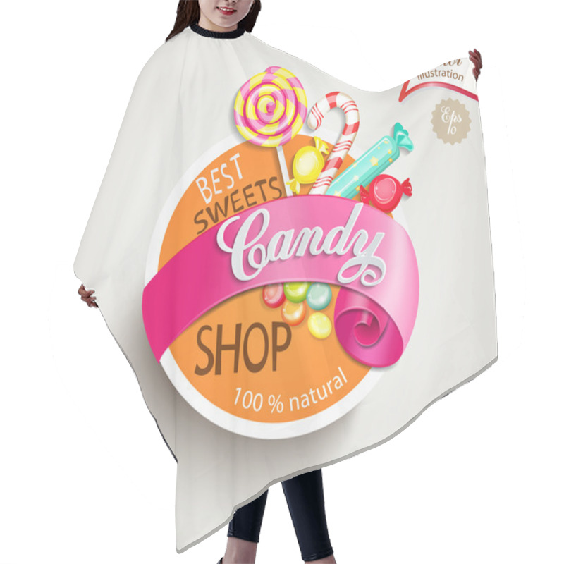 Personality  Candy Shop Label Hair Cutting Cape