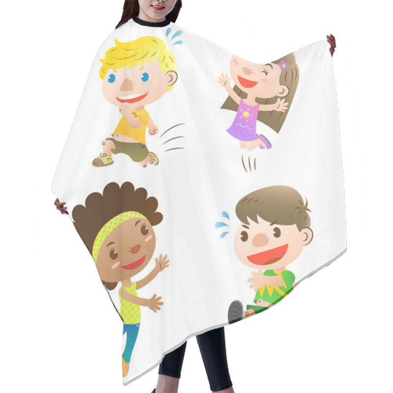 Personality  Cute Kids Playing Hair Cutting Cape