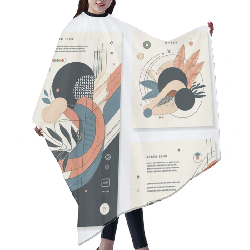 Personality  Colorful Geometric Patterns And Abstract Shapes , Modern Design Layout Suitable For Creative Projects Hair Cutting Cape