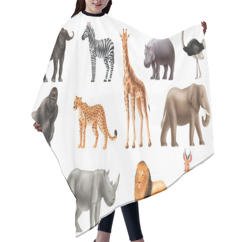 Personality  Realistic Animals Africa Set Hair Cutting Cape