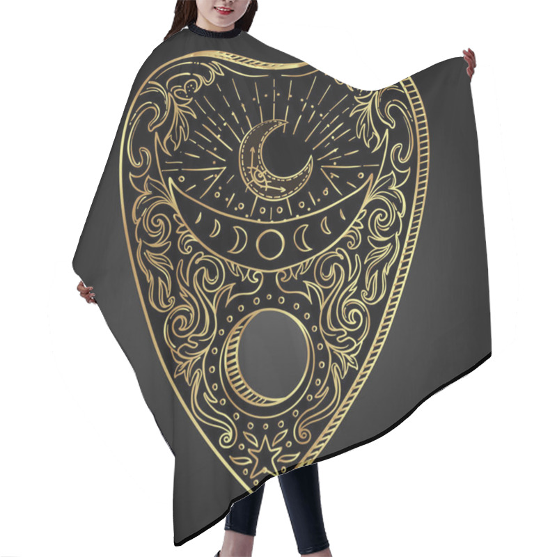 Personality  Heart-shaped Planchette For Spirit Talking Board. Vector Isolated Illustration In Victorian Style. Mediumship Divination Equipment. Flash Tattoo Drawing. Spirituality, Occultism. Hair Cutting Cape