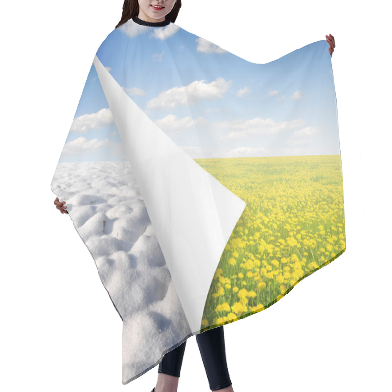 Personality  Winter And Spring Landscape Hair Cutting Cape