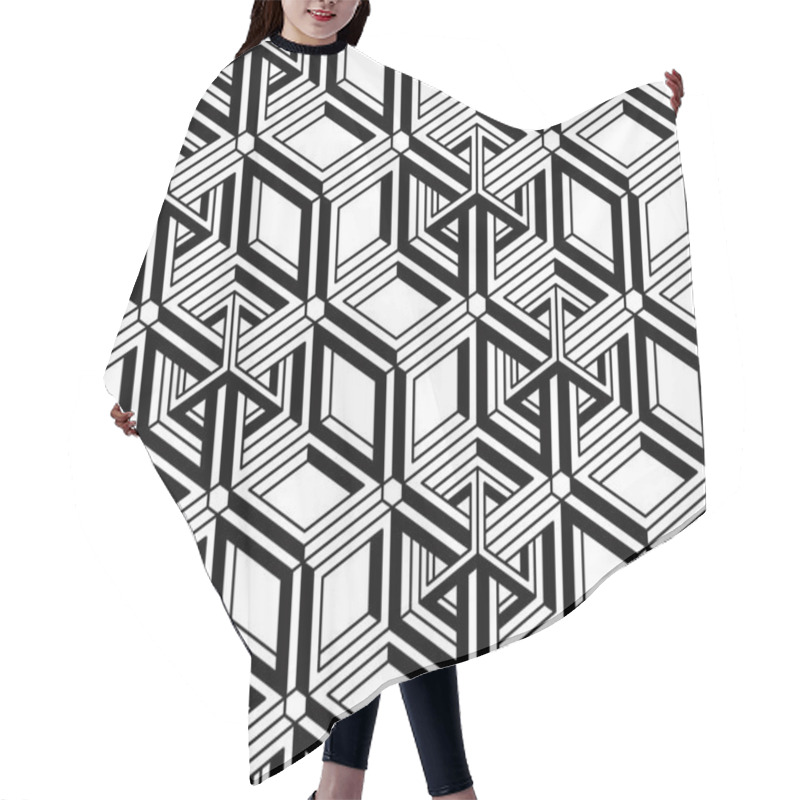 Personality  Endless Monochrome Symmetric Pattern Hair Cutting Cape